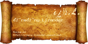 Örmény Lizander névjegykártya
